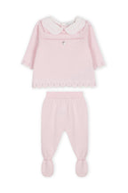 Dr. Kid newborn set roze met kraagje baby meisjes voorkant