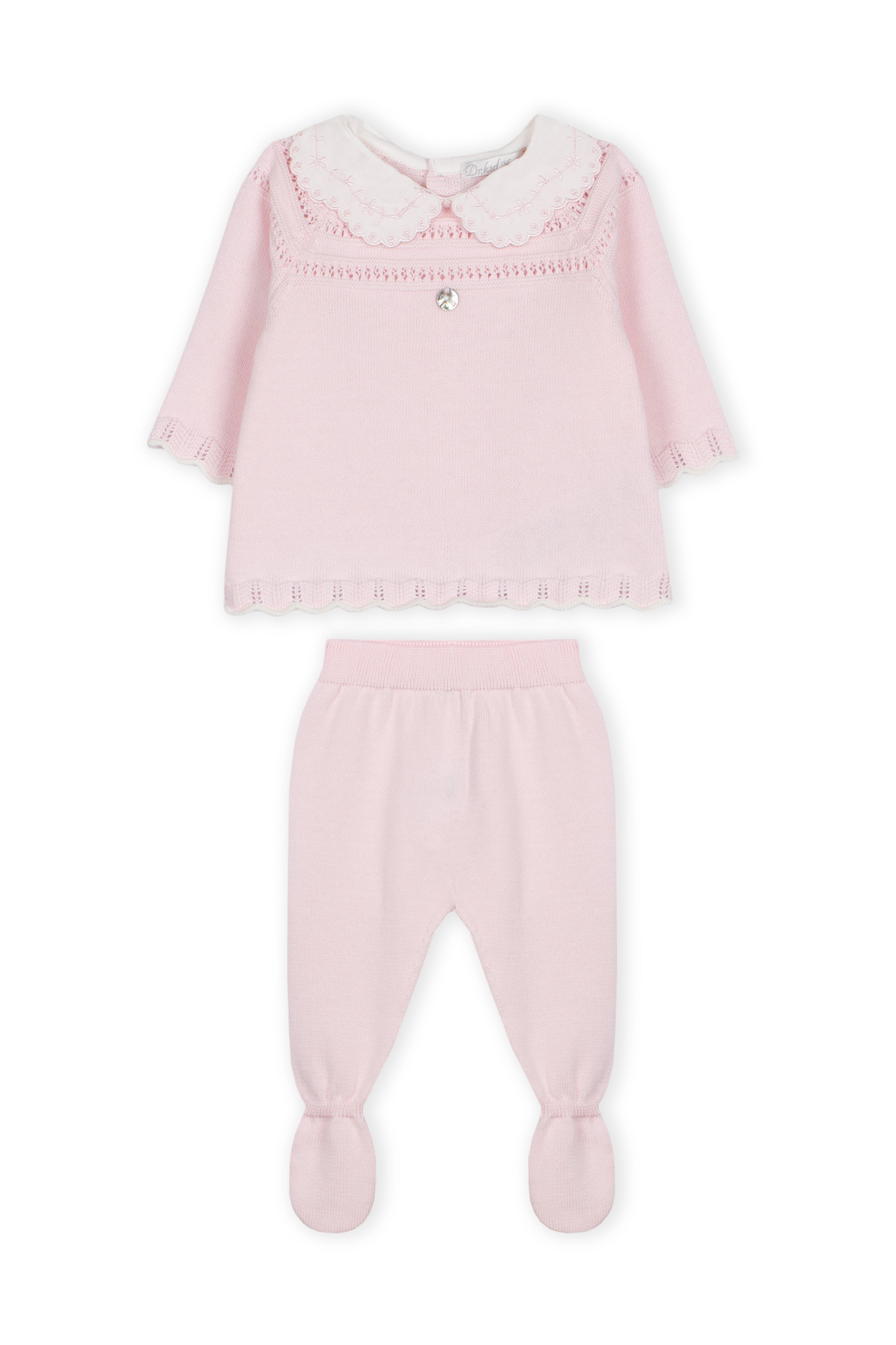 Newborn set roze met kraagje