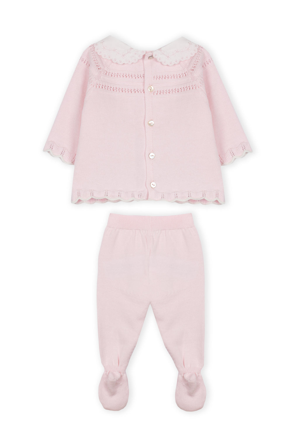 Newborn set roze met kraagje baby meisjes Dr. Kid achterkant