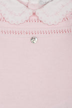 Dr. Kid newborn set roze met kraagje baby meisjes detail