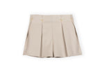 Dr. Kid beige geplooide skort met strassteentjes strikjes – voorkant, meisjeskleding 18 mnd-6 jaar