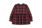 Geruite meisjesjurk navy rood tartan – achteraanzicht