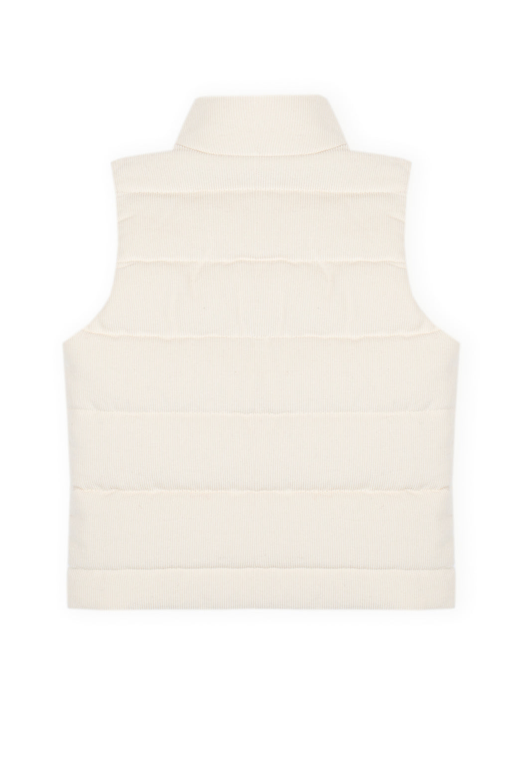 Dr. Kid gewatteerde bodywarmer crème – achterkant, strakke quilted structuur jongens