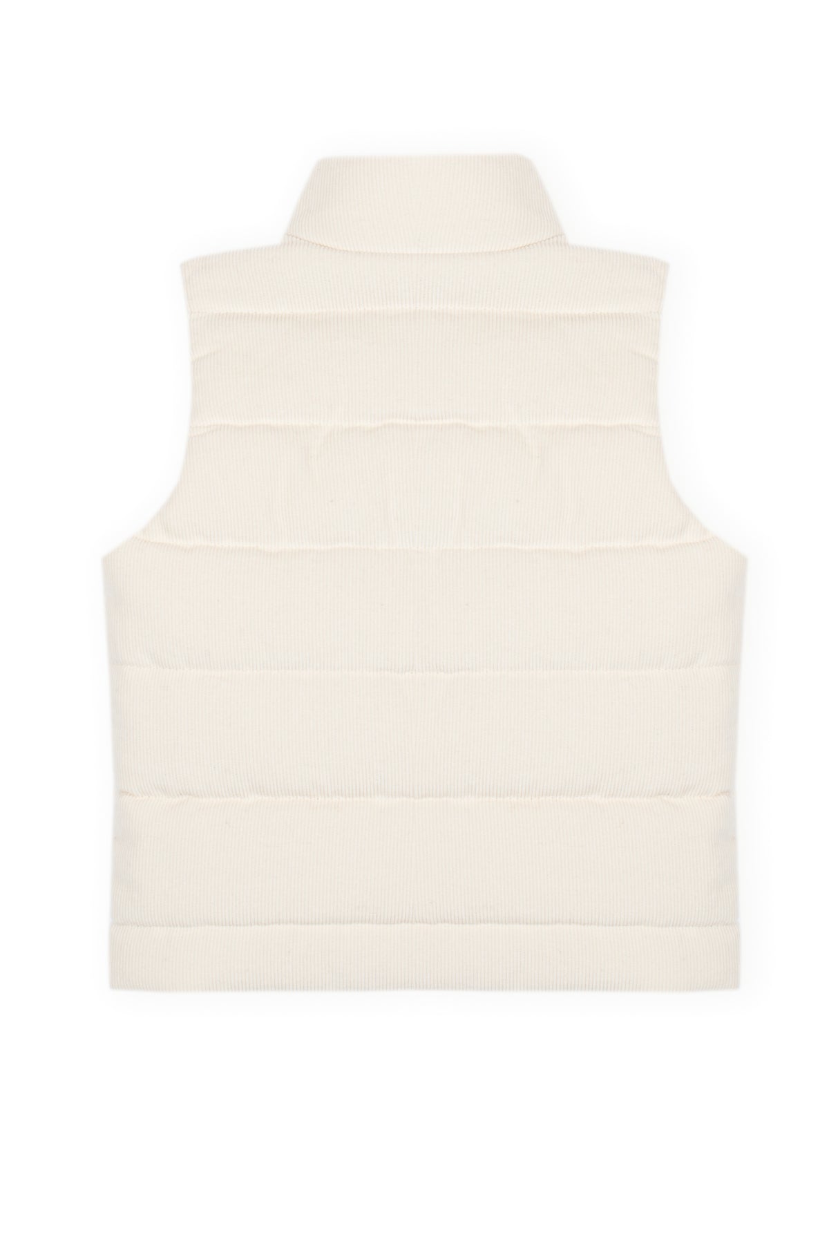 Dr. Kid gewatteerde bodywarmer crème – achterkant, strakke quilted structuur jongens
