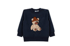 teddybeer patch met muts, donkerblauw, jongens