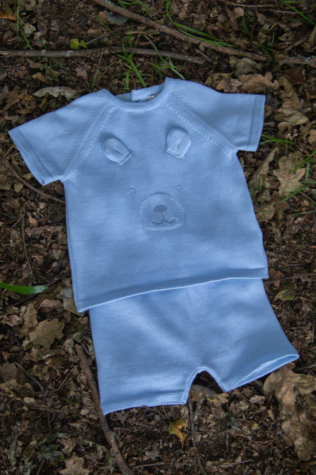 Dr. Kid newborn set beer blauw baby gedragen model