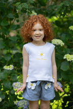 Dr. Kid top en korte broek madeliefje meisjes gedragen model