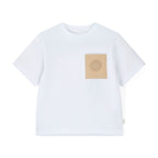 T-shirt Patrick jongens wit detail pocket en logo Mitch&Son