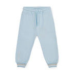 Lichtblauwe joggingbroek van Mitch & Son met elastische taille, Mitch & Son logo en gestreepte manchetten, Country Club collectie