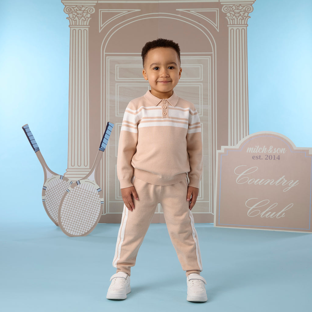 Mitch & Son 2-delige Set Travis Beige Jongens – Country Club Campagnefoto | Art. MS26421 | Jeetje Miena