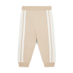 Mitch & Son Joggingbroek Travis Beige Achterkant – Witte Zijstrepen | Art. MS26421