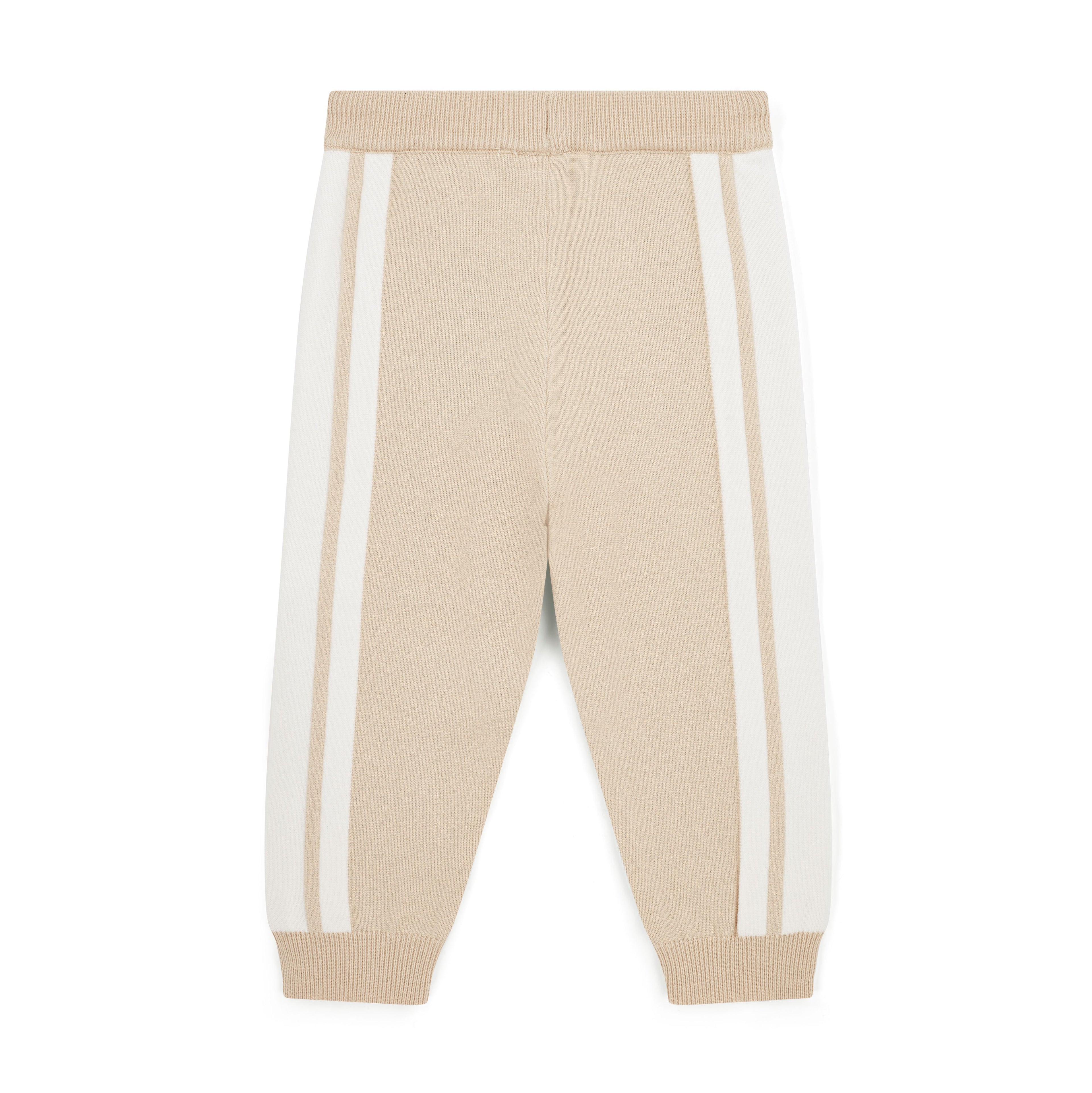 Mitch & Son Joggingbroek Travis Beige Achterkant – Witte Zijstrepen | Art. MS26421