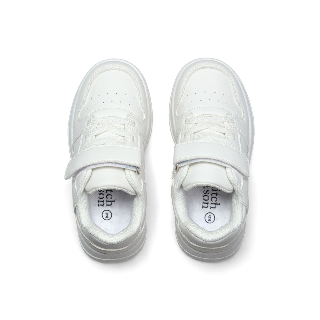 Mitch&Son Jump low sneaker detail logo en veters wit